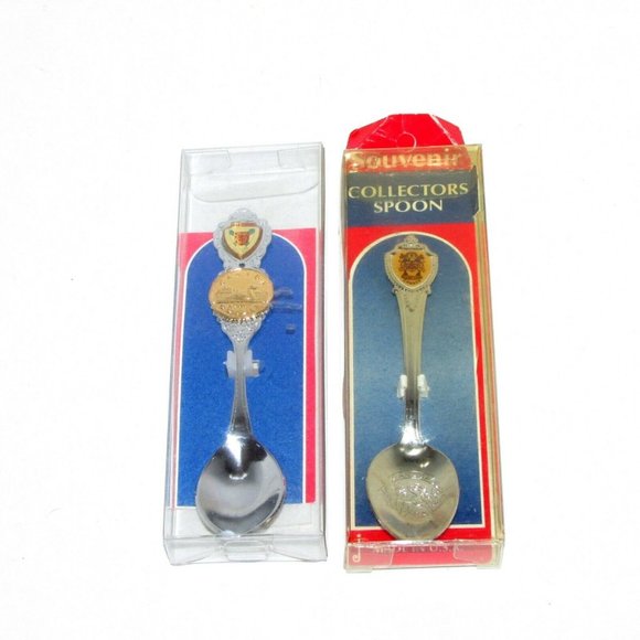 2 Vintage Collector Spoons Canada Souvenir Nova Scotia Loonie & Elliott Lake - Picture 8 of 9